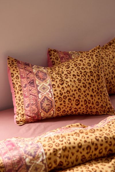 Urban Outfitters Boho Cheetah Border Sham Set In Cheetah At  In Animal Print