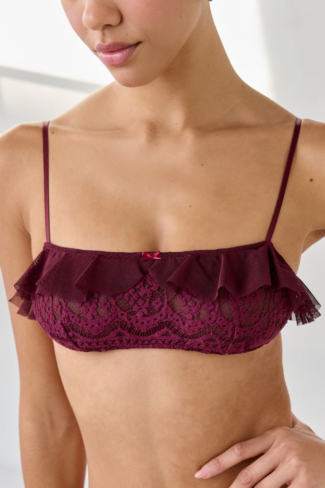 Only Hearts Wine Time Tender Ruffle Trim Bralette #1