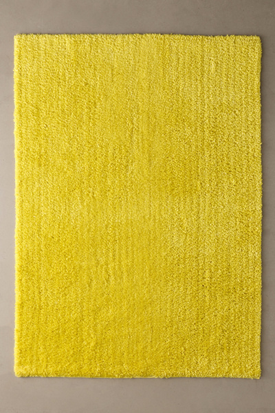 Urban Outfitters Solid Piled Shag Rug In Citron At  In Neutral