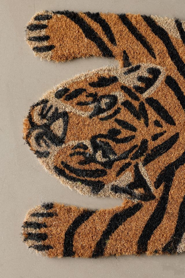 Tiger Shaped Coir Doormat #2