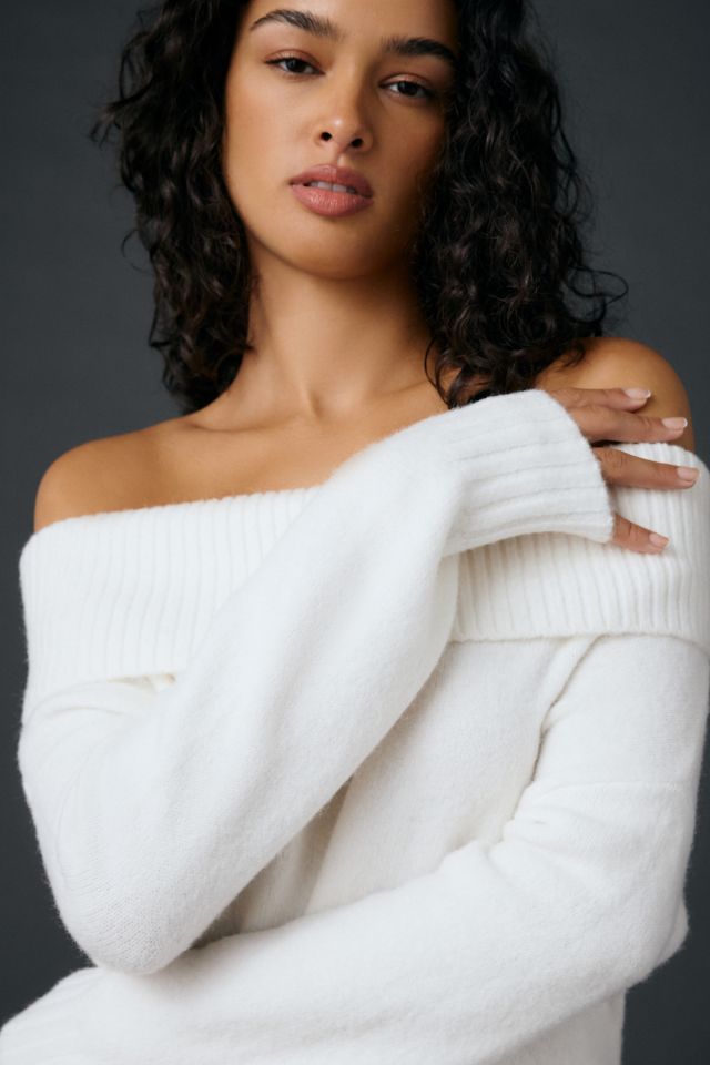 BDG Suzie Long Sleeve Off-The-Shoulder Sweater Dress #1