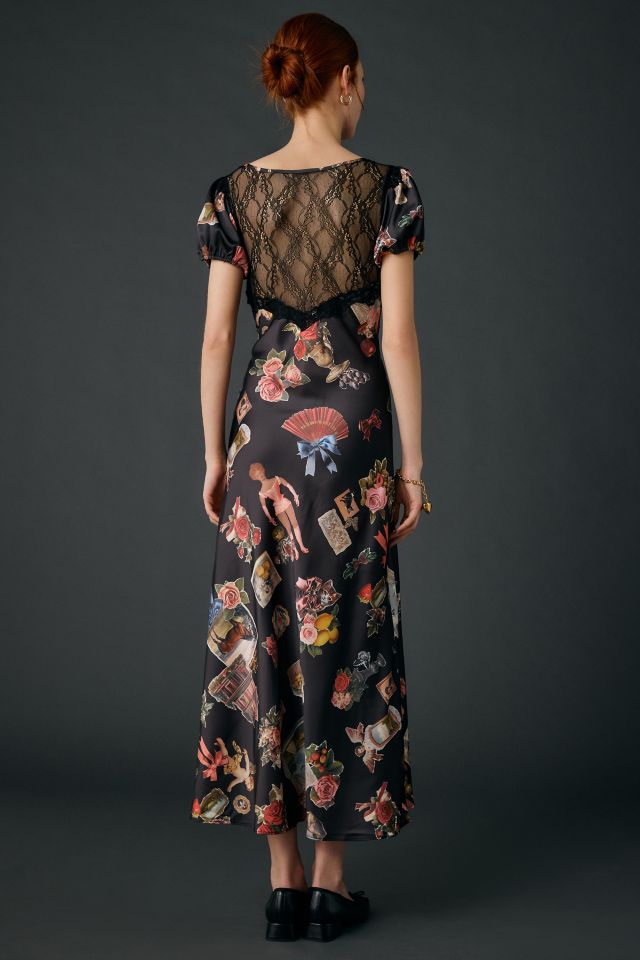 Kimchi Blue Romantic Sheer Lace Trim Satin Slip Maxi Dress #2