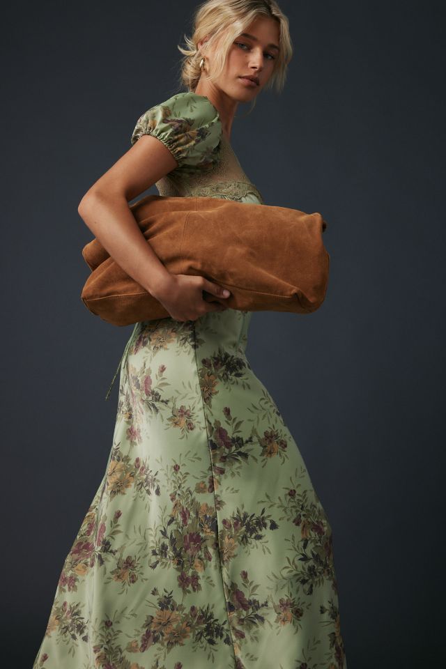 Kimchi Blue Romantic Sheer Lace Trim Satin Slip Maxi Dress #3