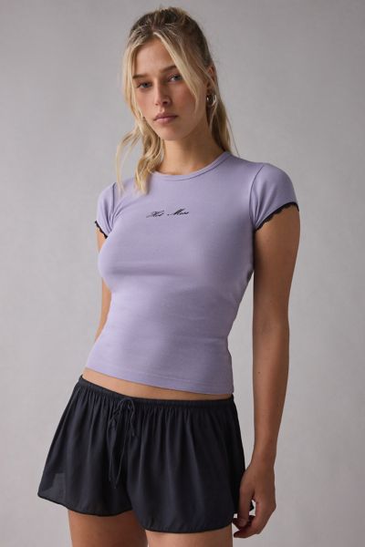 Hot Mess Graphic Lace Trim Baby Tee