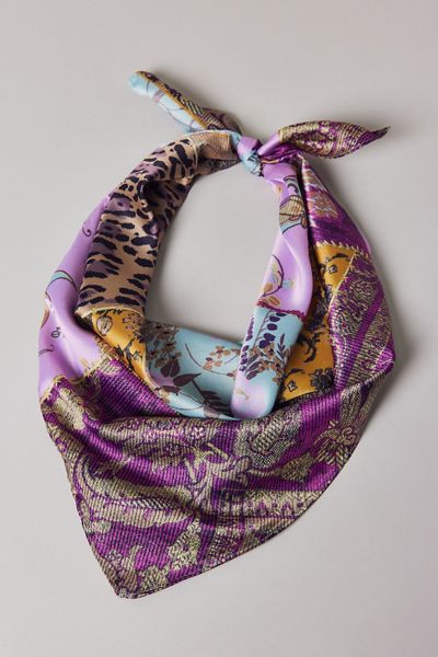 Patchwork Pattern Silky Scarf