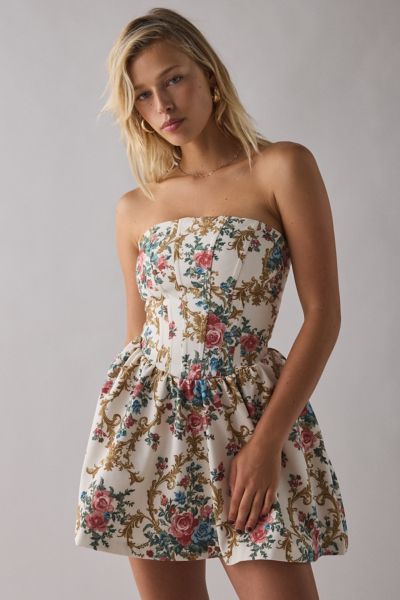 Kimchi Blue Sugar Plum Strapless Corset Mini Dress