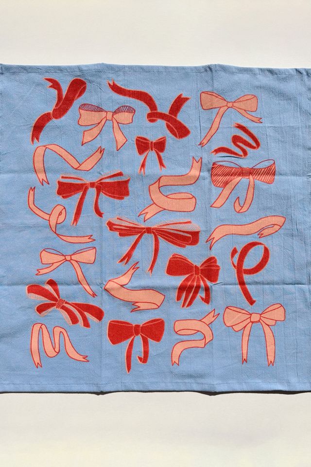 Julie Peach Bows Tea Towel #1
