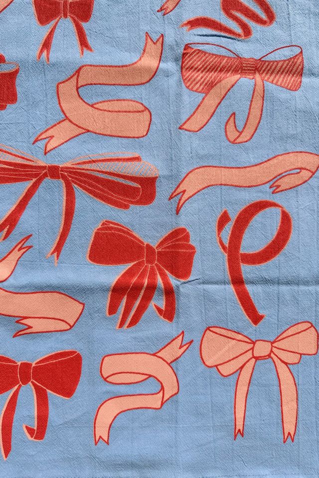 Julie Peach Bows Tea Towel #2