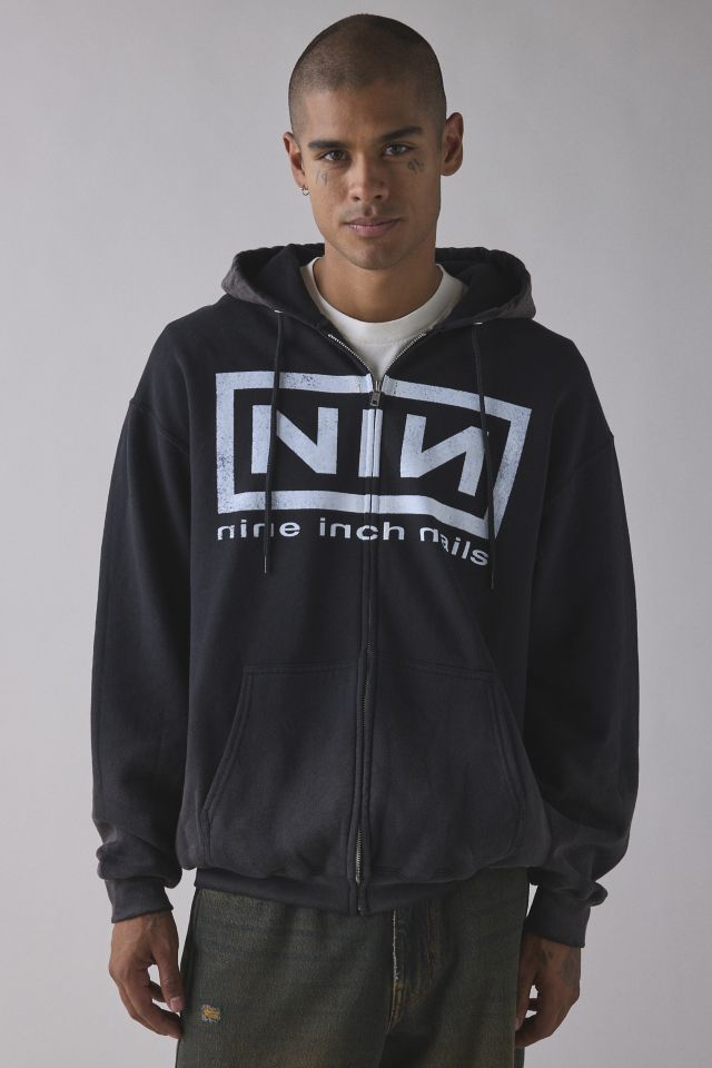 Nine Inch Nails Logo Dye Tech Zip-Up Hoodie Sweatshirt #1