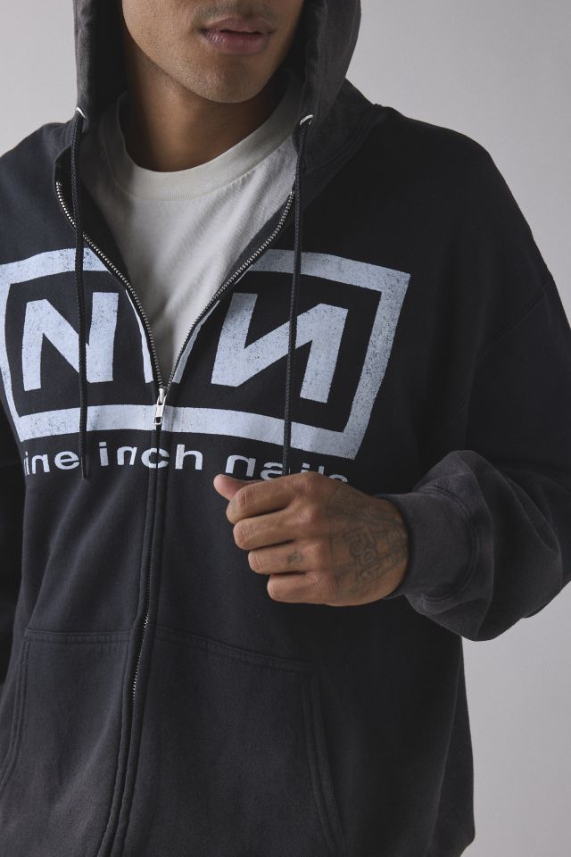 Nine Inch Nails Logo Dye Tech Zip-Up Hoodie Sweatshirt #3