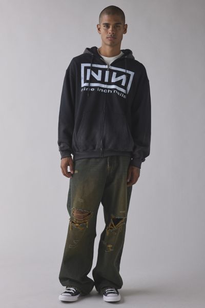 Nine Inch Nails Logo Dye Tech Zip-Up Hoodie Sweatshirt