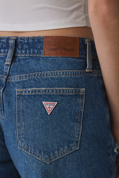 GUESS JEANS G11 Distressed Mid-Rise Wide Leg Jean