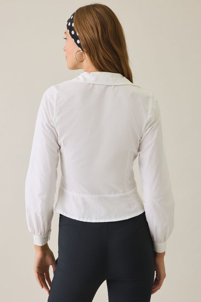 Motel Witaya Pintuck Peplum Button-Down Shirt #2