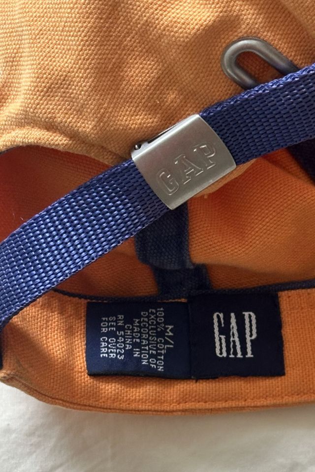 Vintage GAP Orange Sunfaded Surf Cap #3