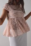 Kimchi Blue Eclipse Sheer Lace Short Sleeve Babydoll Top