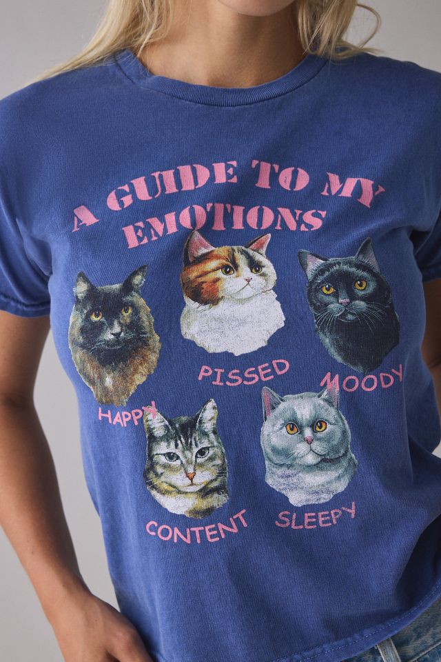Guide To My Emotions Cat Graphic Slim Tee #3