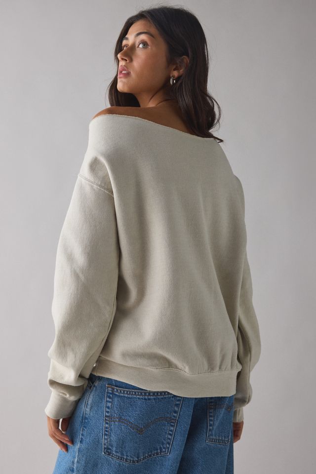 Iconic Rhinestone Graphic Off-The-Shoulder Pullover #2