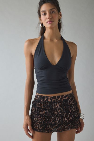 Kimchi Blue Breakup Plunging Cropped Halter Top Product Page