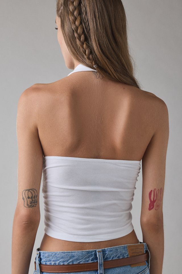 Kimchi Blue Breakup Plunging Cropped Halter Top #3