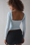 Out From Under Je T'aime Mesh Open-Back Cropped Long Sleeve Top