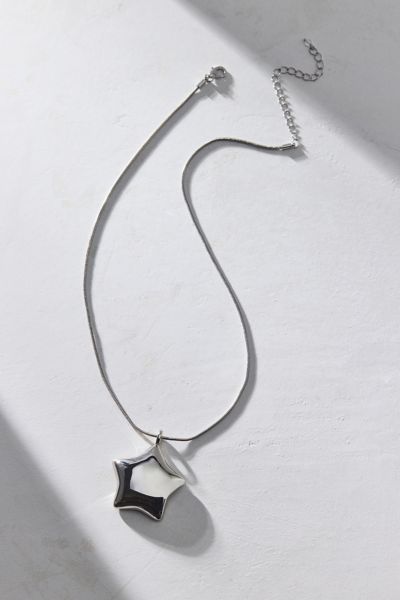 Urban Outfitters Kat Silver Metal Star Pendant Necklace In Silver, Women's At  In Metallic