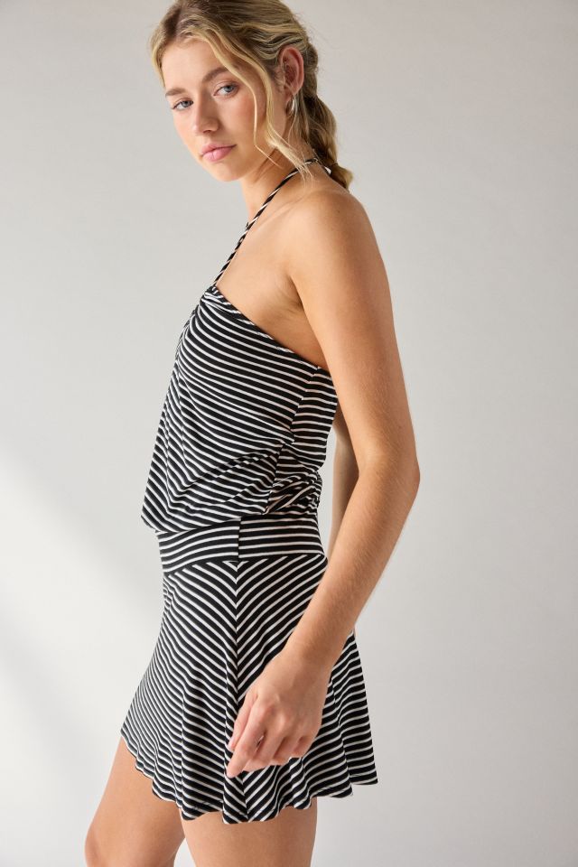 UO Erin Drop Waist Ruched Halter Mini Dress #2