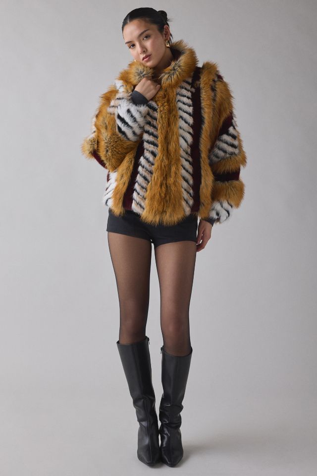 Azalea Wang Inez Cropped Textured Faux Fur jacket #2