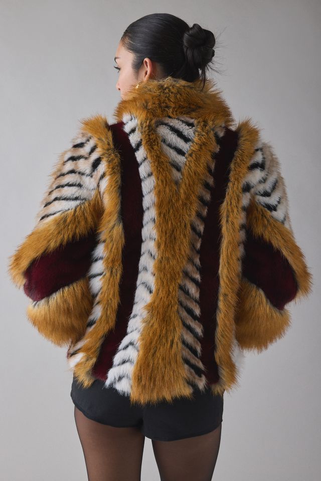 Azalea Wang Inez Cropped Textured Faux Fur jacket #3