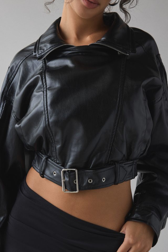 Blouson Moto Surdimensionné en Simili Cuir Beurre Papoose Azalea Wang #1