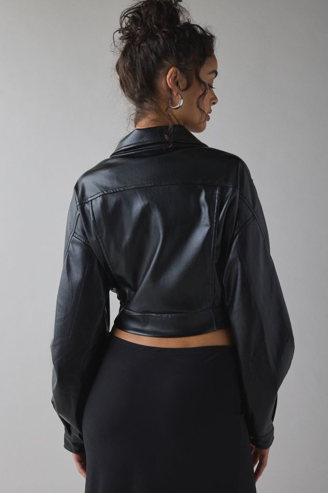 Blouson Moto Surdimensionné en Simili Cuir Beurre Papoose Azalea Wang #3