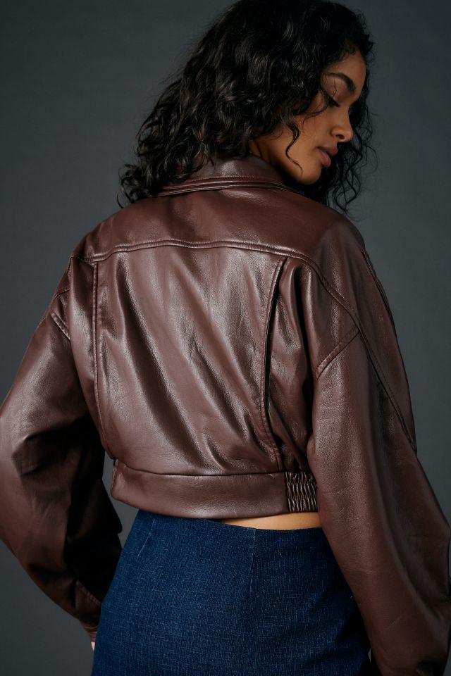 Azalea Wang Papoose Butter Faux Leather Oversized Moto Jacket #2