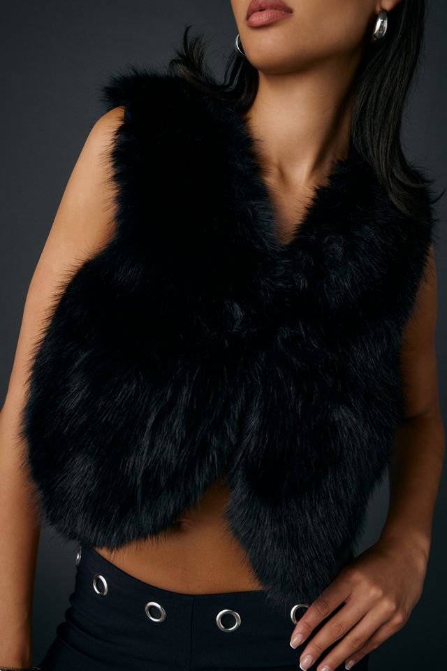 Azalea Wang Meela Faux Fur Cropped Vest #2