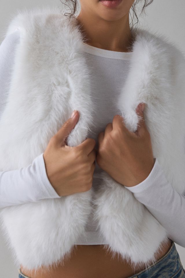 Azalea Wang Meela Faux Fur Cropped Vest #1
