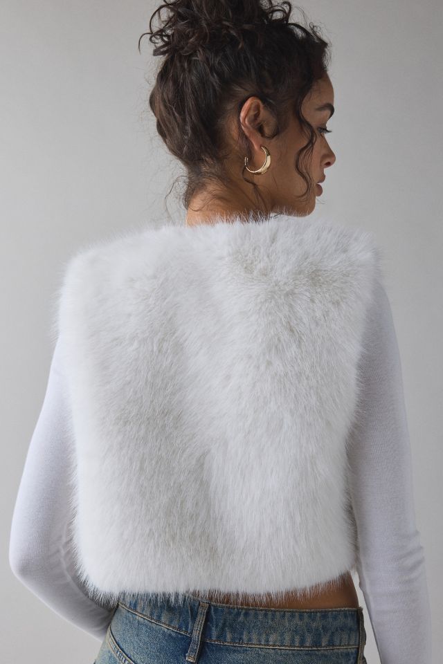 Azalea Wang Meela Faux Fur Cropped Vest #3