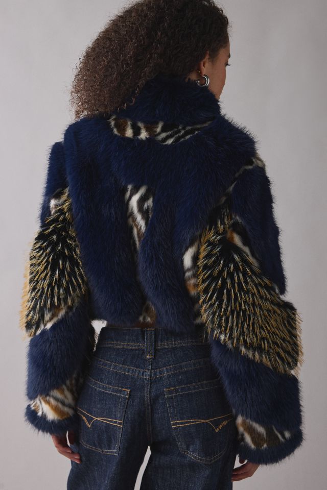 Azalea Wang Chiara Mixed Animal Print Faux Fur Jacket #3