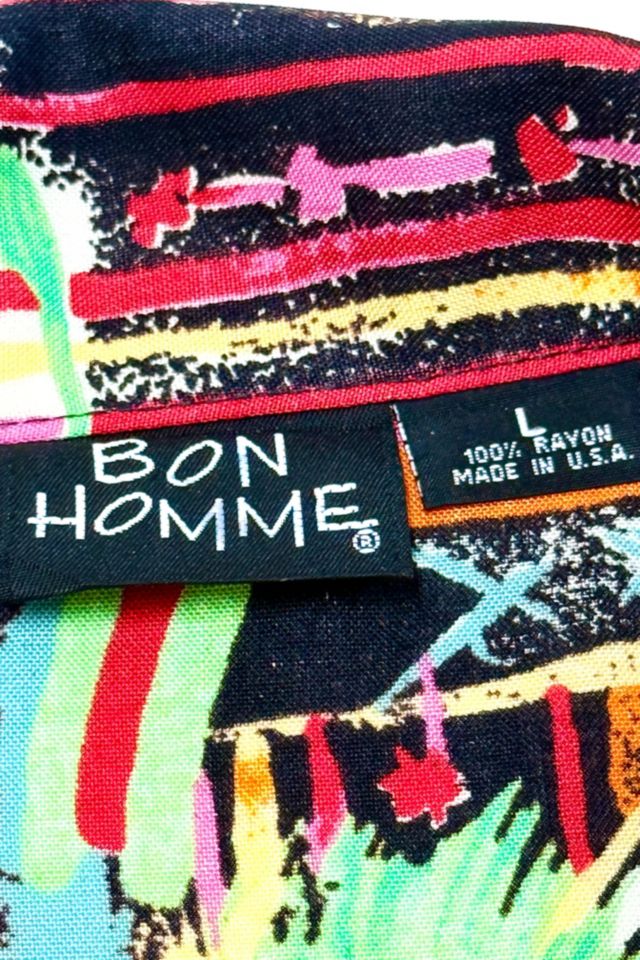 Vintage 1990's Bon Homme Drapey Loop Collar Lounge Shirt #1