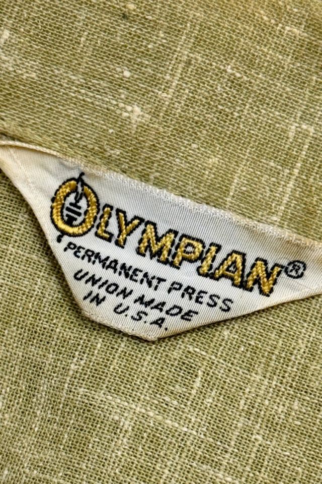 Vintage 1960's Olympian Cropped Flocked Letter Embroidered Bowling Shirt #3