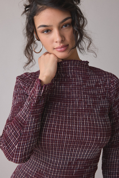 Daisy Street Eira Smocked Long Sleeve Mini Dress