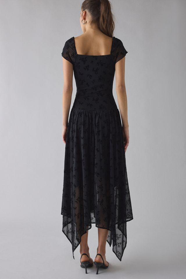 Robe maxi asymétrique à fleurs en velours burnout Daisy Street Luna #3