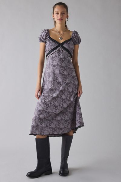 Sister Jane Sweep Jacquard Floral Midi Dress | Urban Outfitters