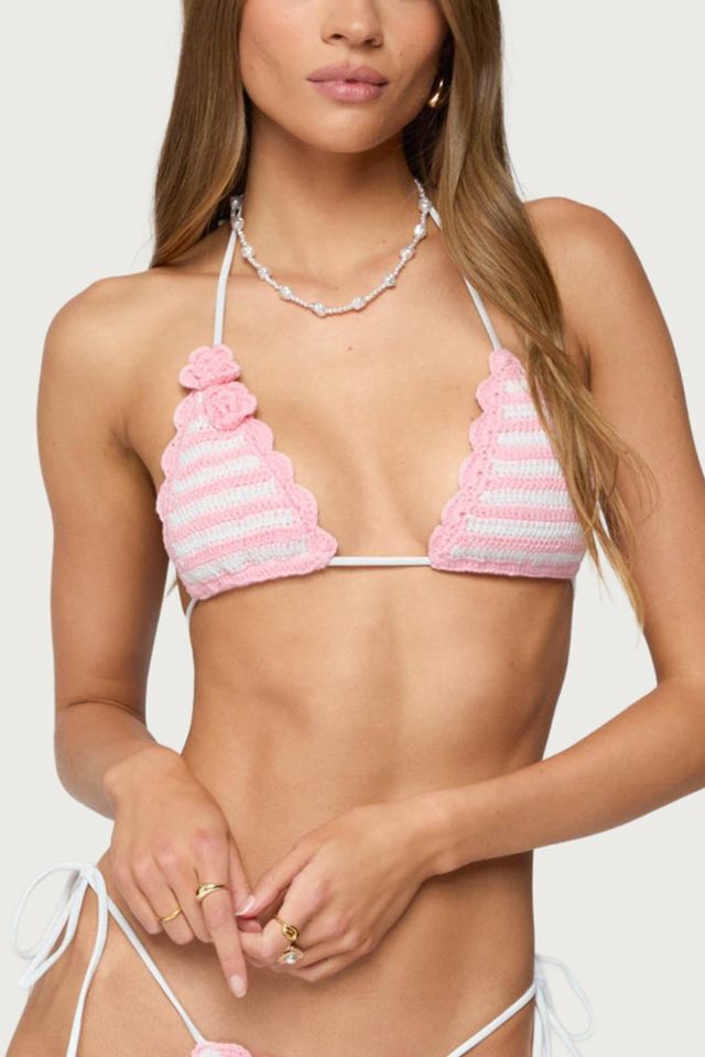 Edikted Azalea Crochet Triangle Bikini Top #1
