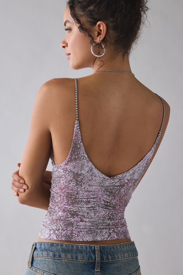 Débardeur UO Helly froncé à bretelles en strass et décolleté plongeant #3