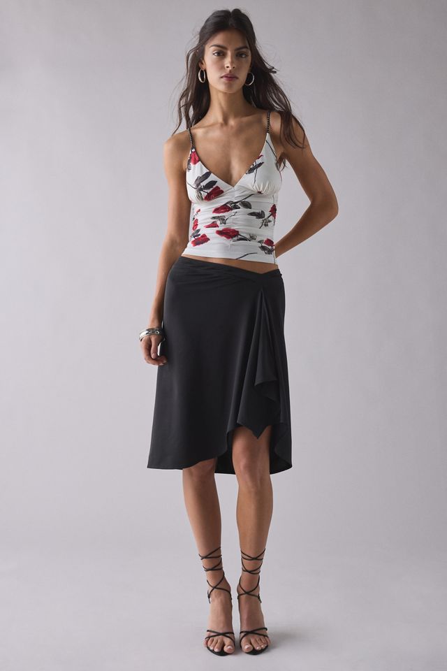 UO Helly Ruched Plunging Rhinestone Strap Tank Top #2