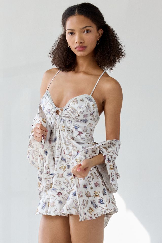 Out From Under Beauty Sleep Lace-Up Tie Satin Slip #2
