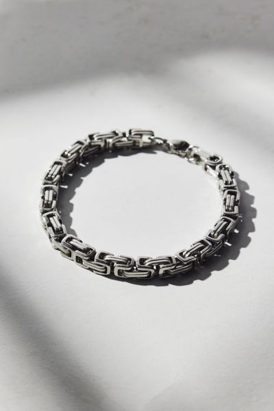 Urban Outfitters Stainless Steel Box Link Chain Bracelet In Silver, Men's At  In Silver