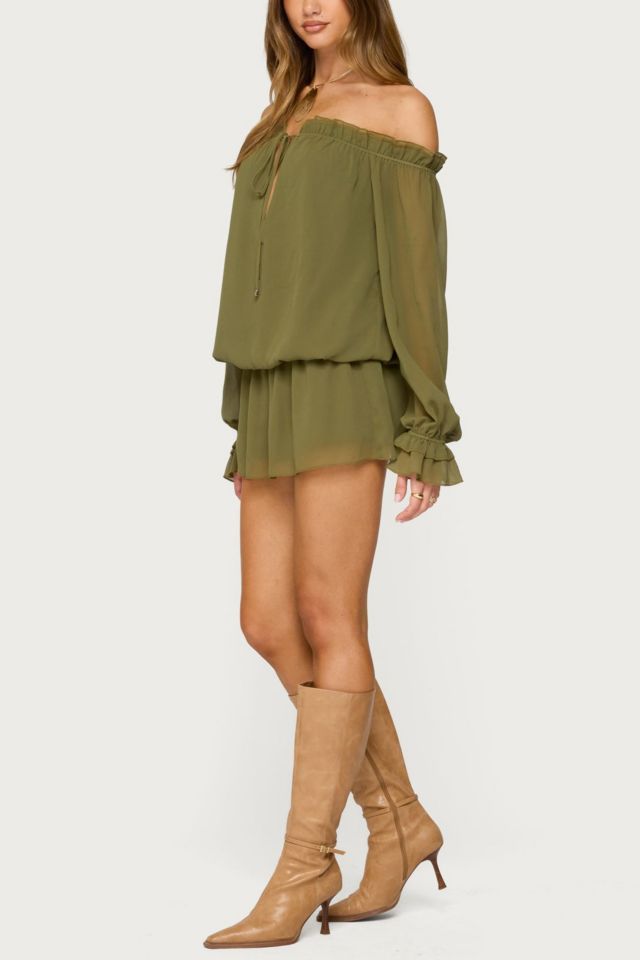Edikted Delphine Off Shoulder Chiffon Romper #2