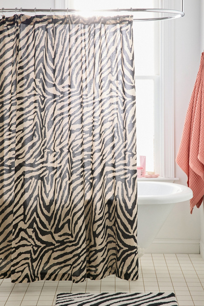 Darcie Zebra Print Patterned Shower Curtain