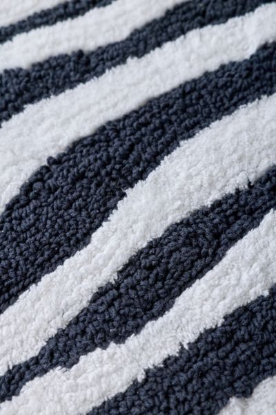 Darcie Zebra Striped Plush Tufted Bath Mat