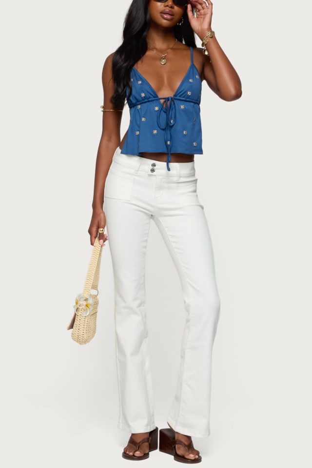 Edikted Mattea Low Rise Flared Jeans #1