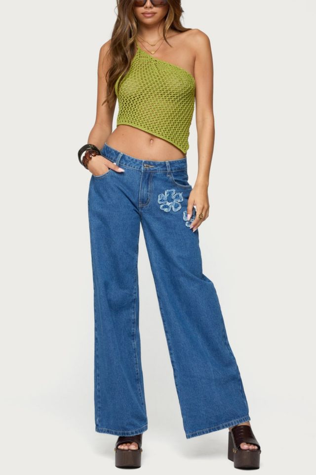 Edikted Flower Patch Low Rise Jeans #1
